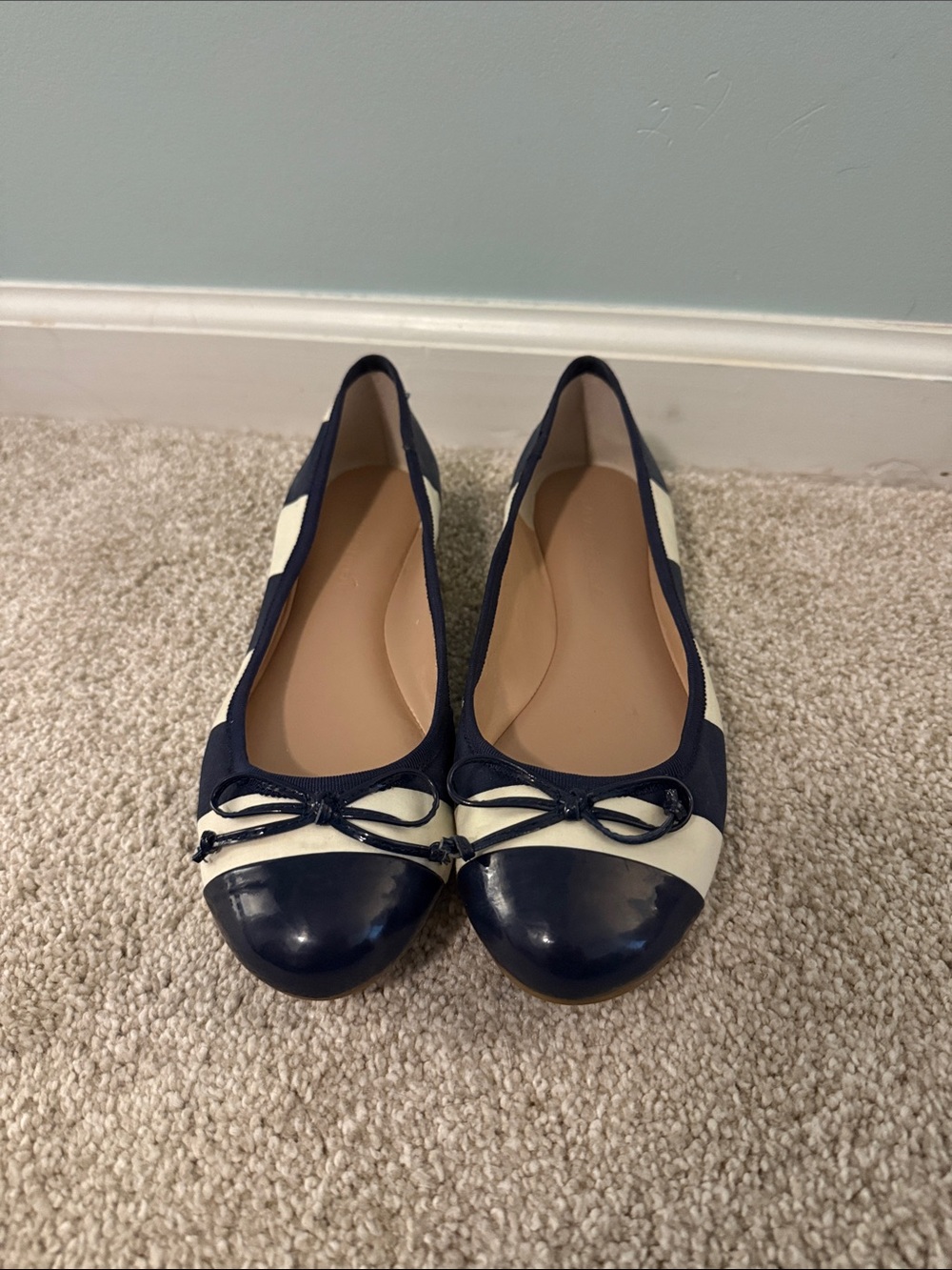 Banana Republic Navy and Cream Two-Tone Ballet Flats